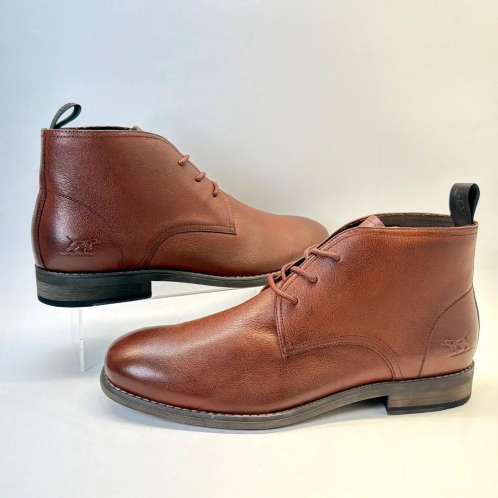 Rodd and Gunn Edendale Men Chukka Boots Cognac Brown Leather Size 44